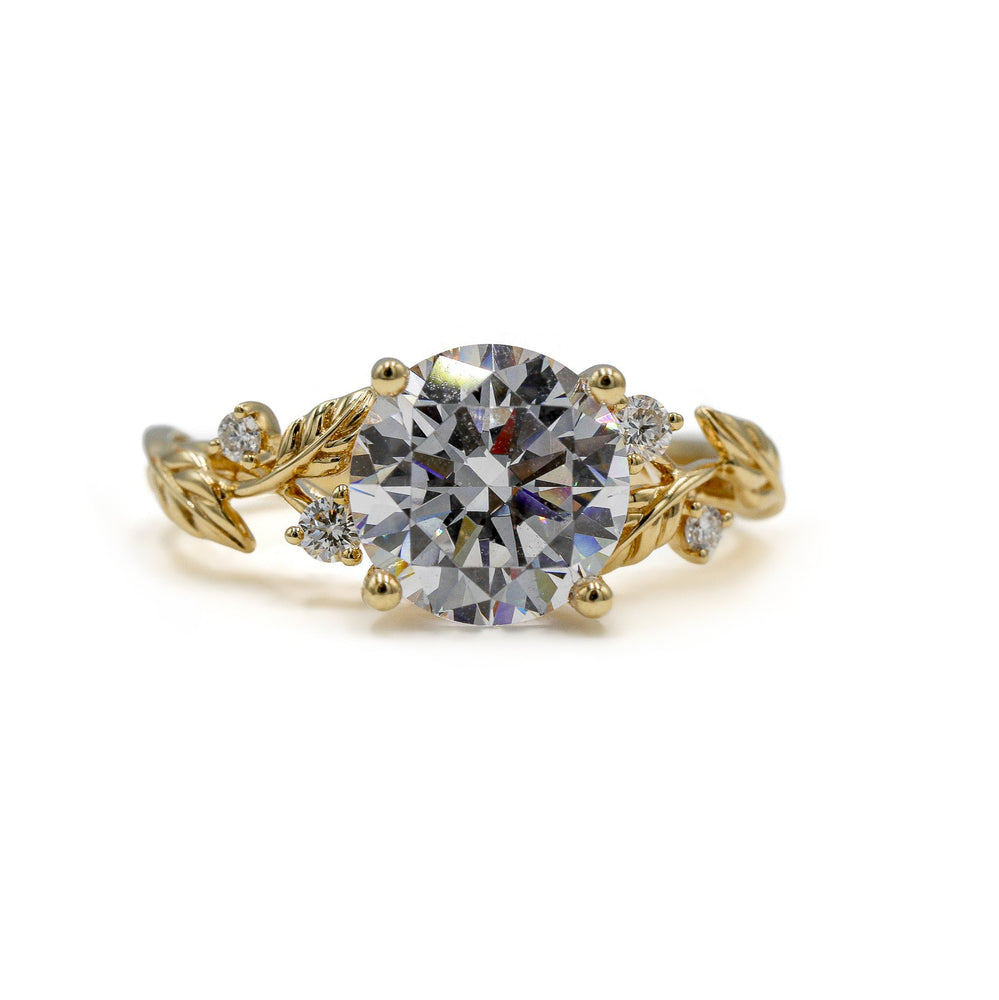 14ky .10ctw Diamond Double Leaf Ring