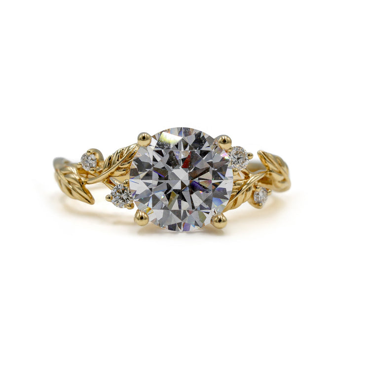 14ky .10ctw Diamond Double Leaf Ring