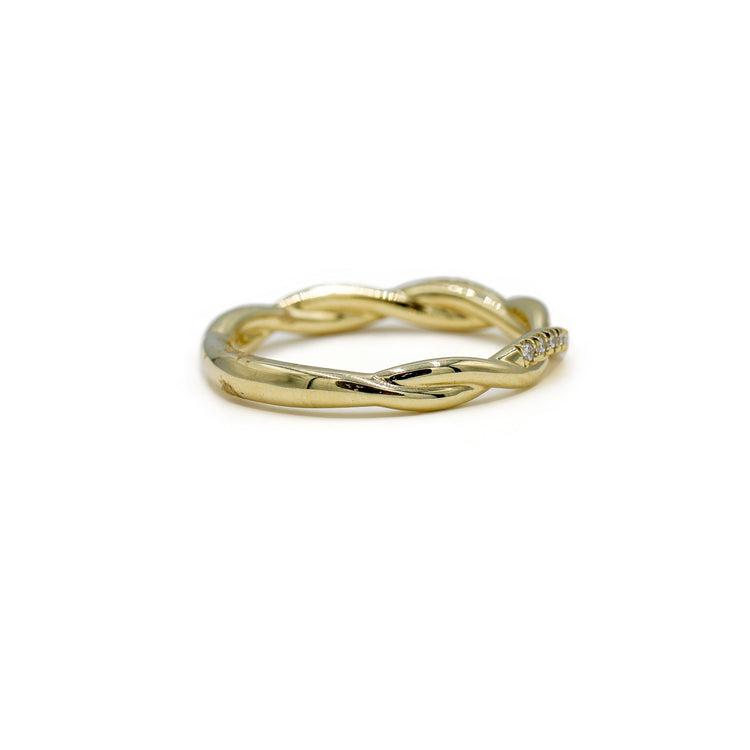 14ky Lab .10ctw Single Pave Diamond Twist