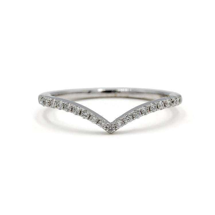 14kw .17ctw Diamond Chevron V-Band