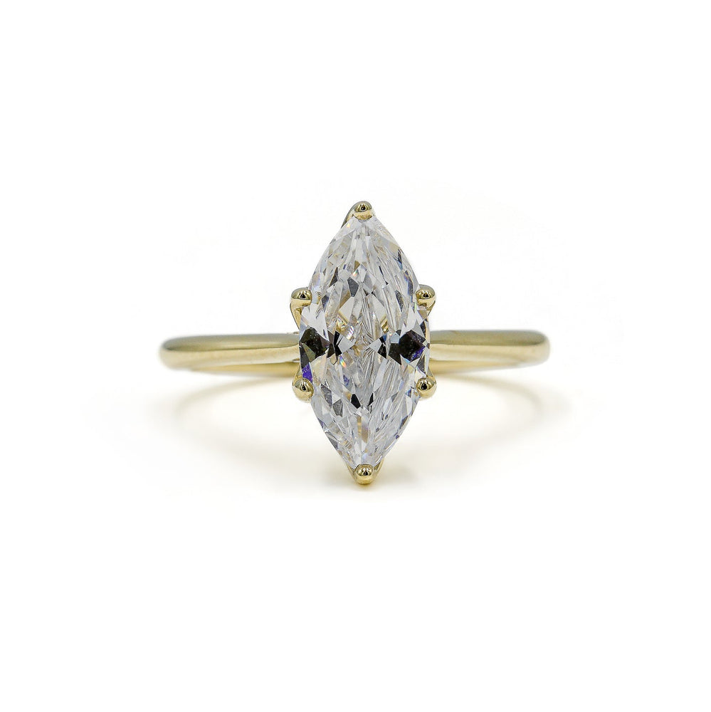 14ky Marquise .05ctw Tulip Cathedral Diamond Ring