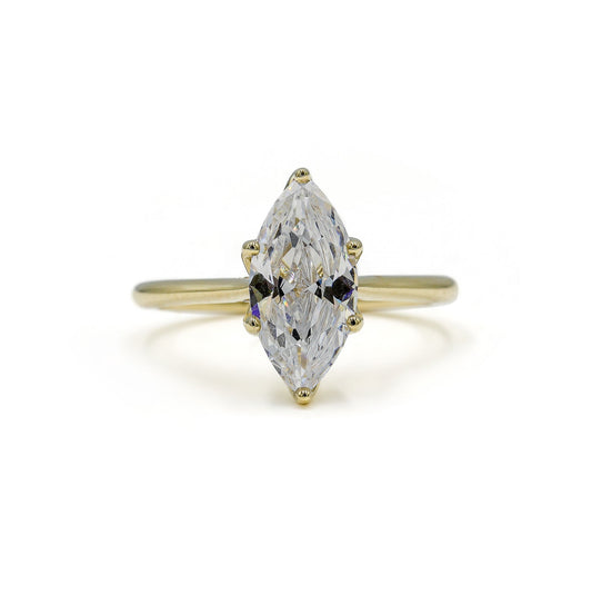 14ky Marquise .05ctw Tulip Cathedral Diamond Ring