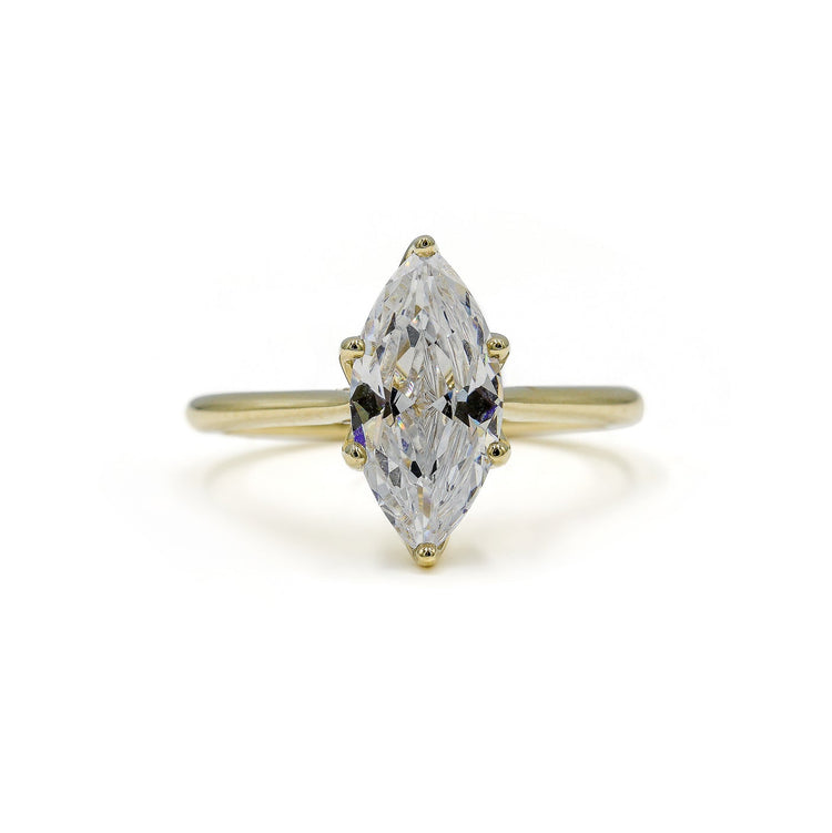 14ky Marquise .05ctw Tulip Cathedral Diamond Ring