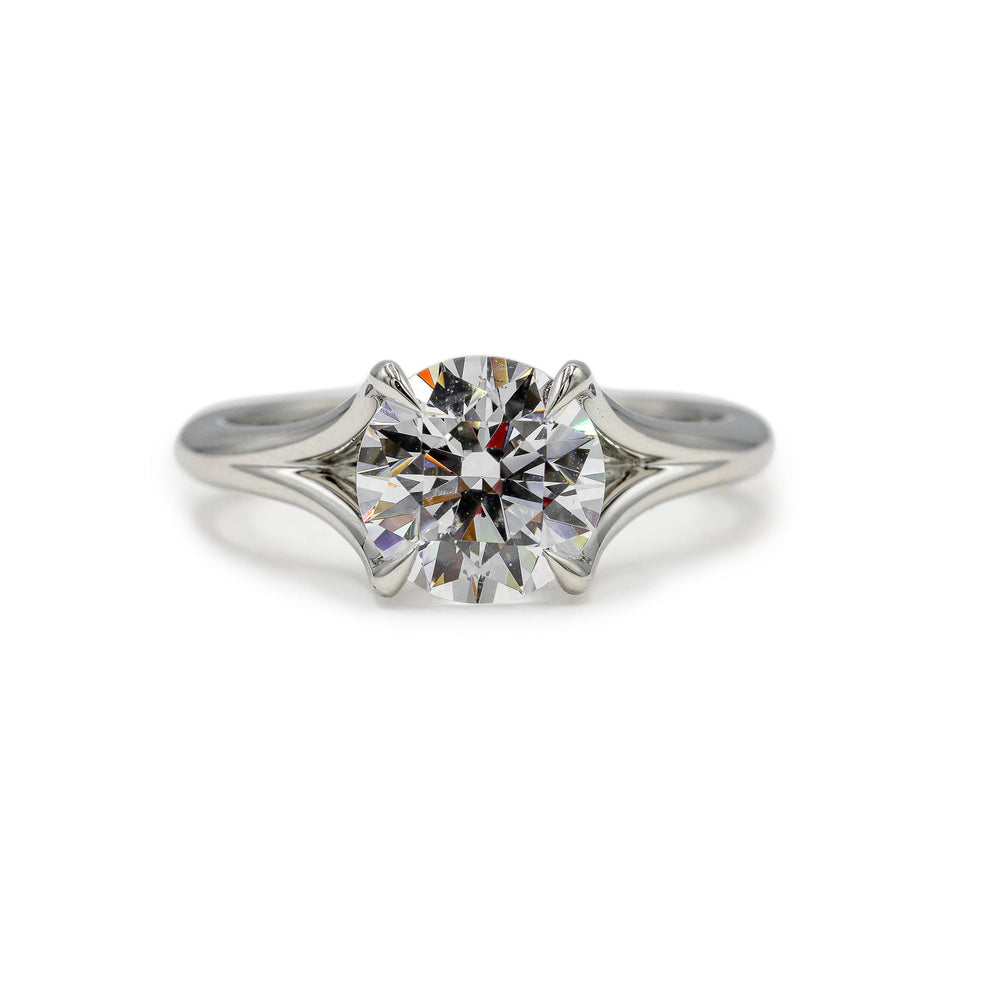 Platinum Split Shank With Peek-A-Bo Diamond Ring