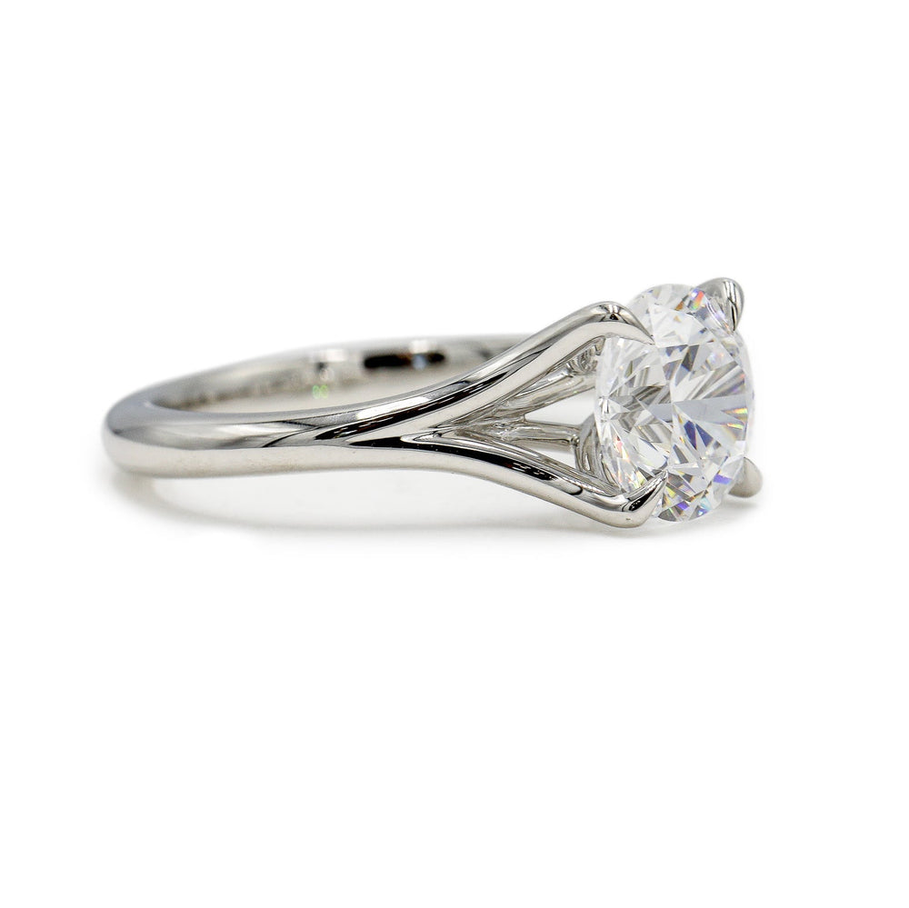 Platinum Split Shank With Peek-A-Bo Diamond Ring