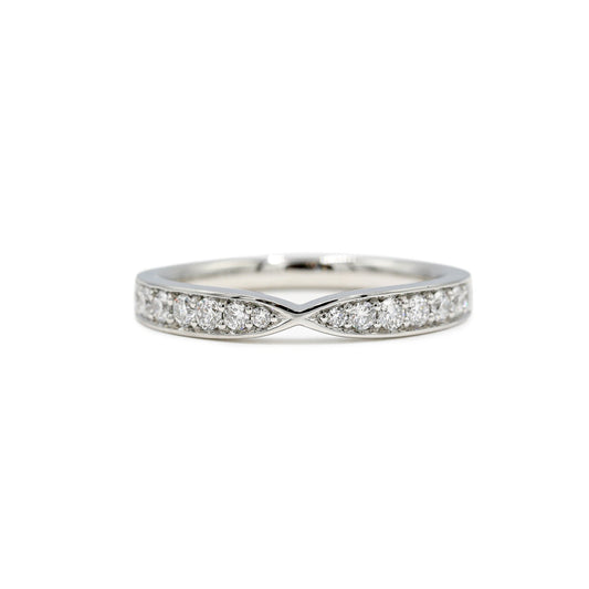 Platinum .30ctw Pinched Channel-Set Lab Diamond Band