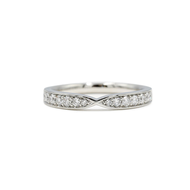 Platinum .30ctw Pinched Channel-Set Lab Diamond Band