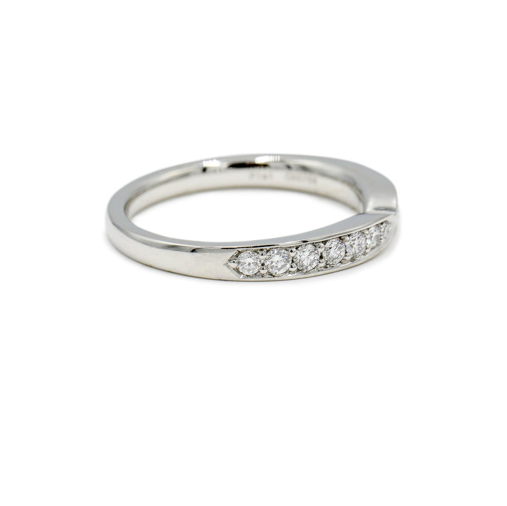 Platinum .30ctw Pinched Channel-Set Lab Diamond Band