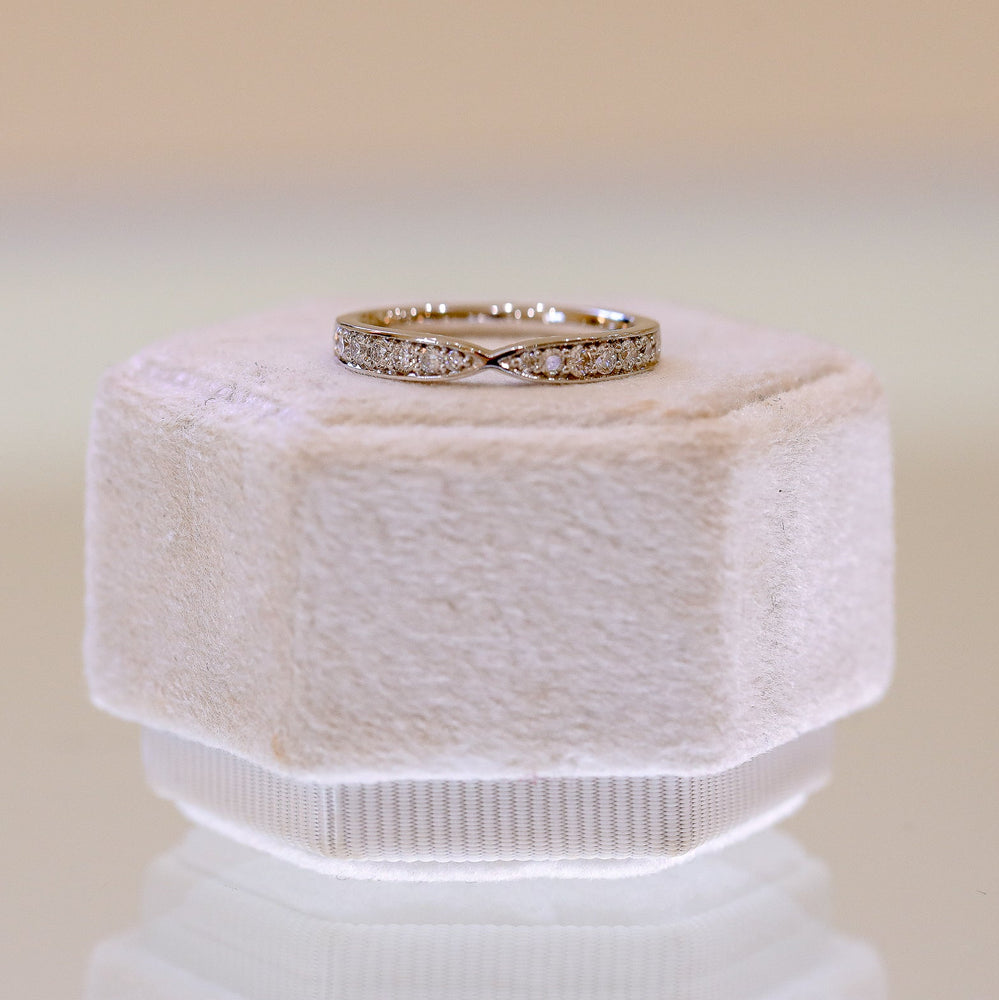 Platinum .30ctw Pinched Channel-Set Lab Diamond Band