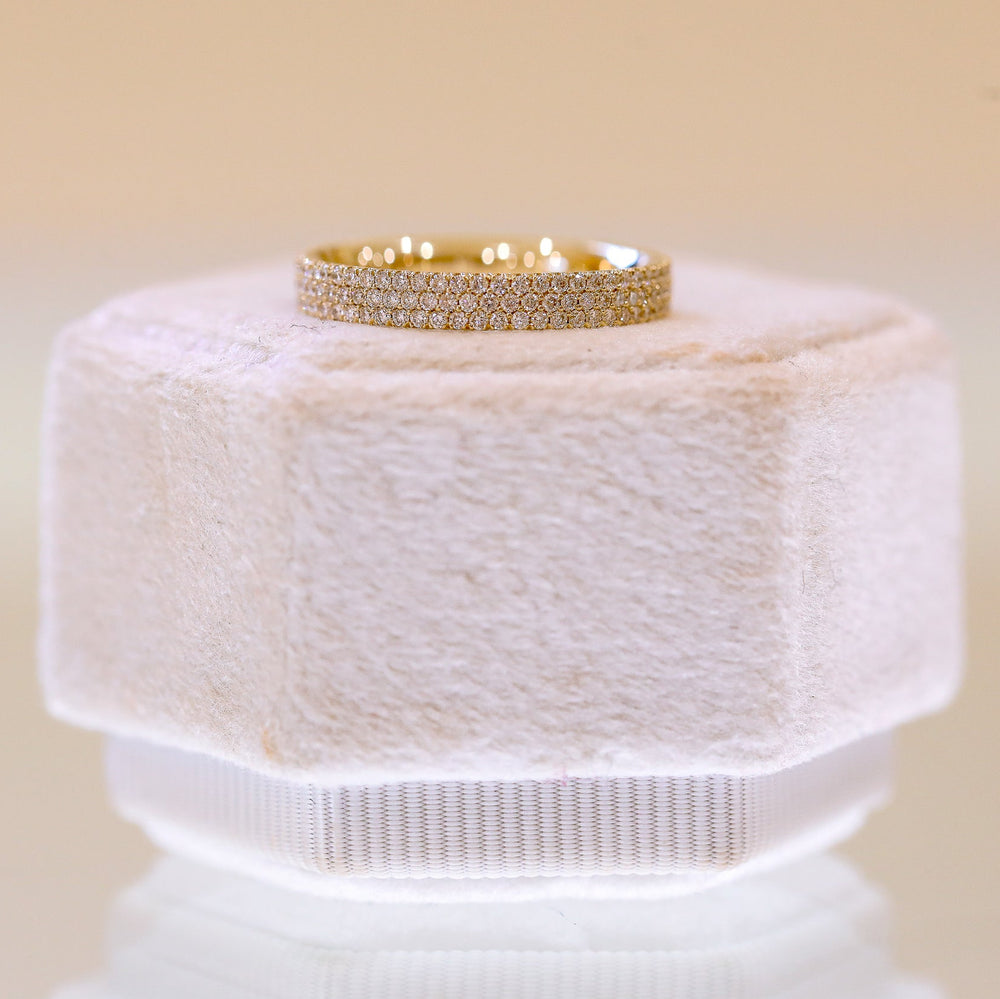 14ky .69ky 3-Row Flat Lab Diamond Eternity Band