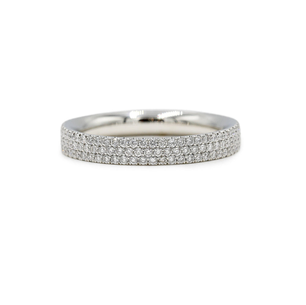 Platinum .69ctw 3-Row Flat Lab Diamond Eternity Band