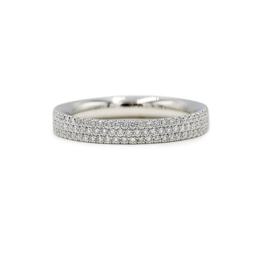 Platinum .69ctw 3-Row Flat Lab Diamond Eternity Band