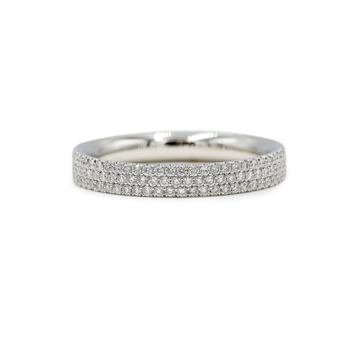 Platinum .69ctw 3-Row Flat Lab Diamond Eternity Band