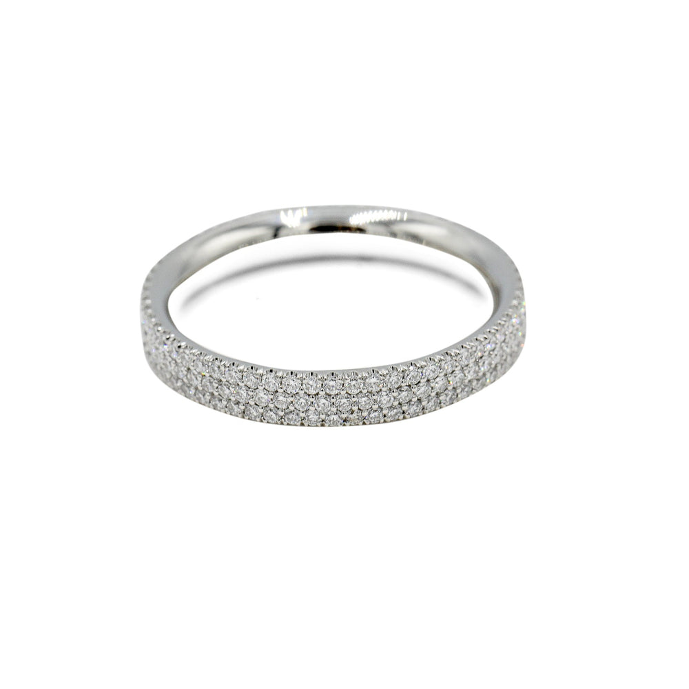 Platinum .69ctw 3-Row Flat Lab Diamond Eternity Band