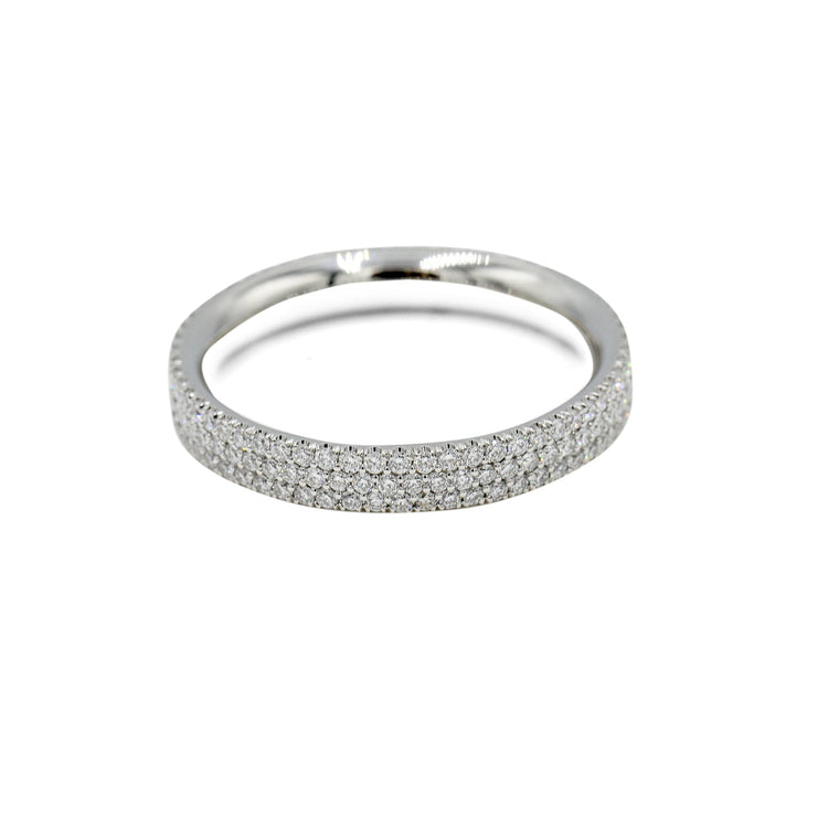 Platinum .69ctw 3-Row Flat Lab Diamond Eternity Band