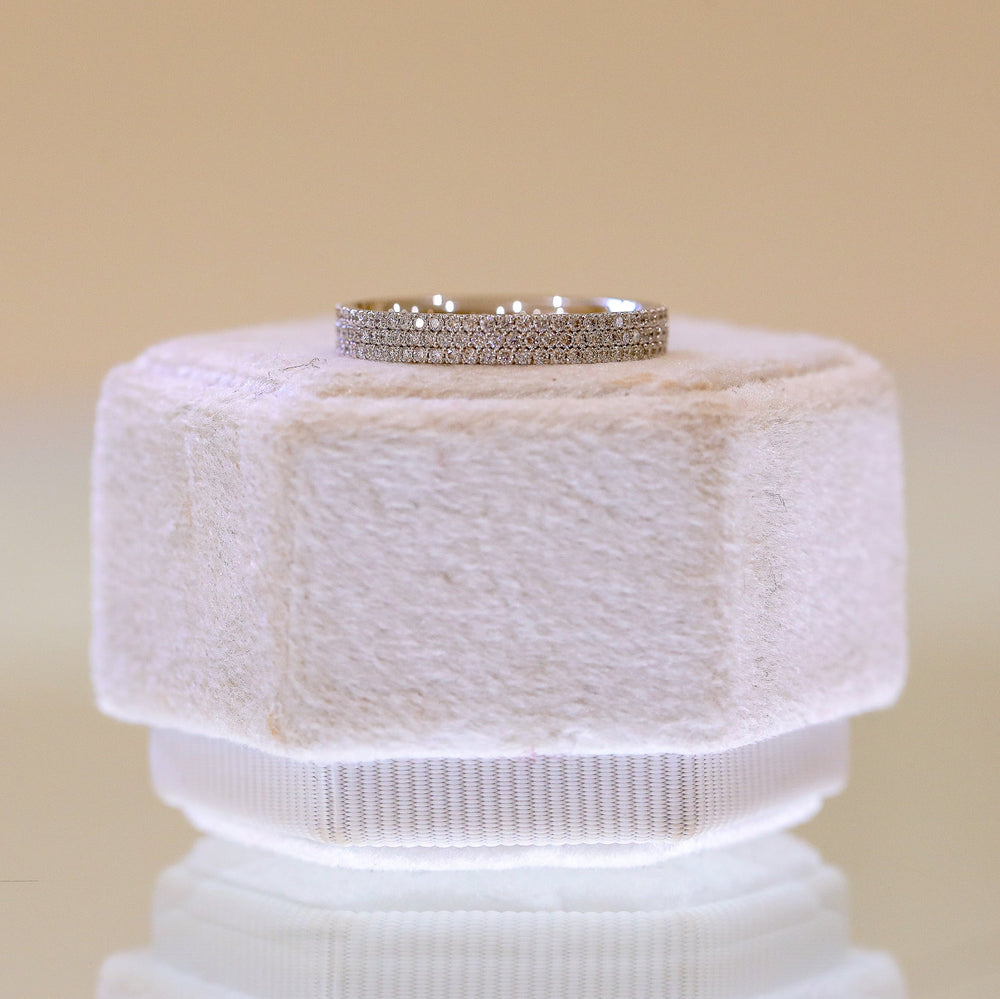 Platinum .69ctw 3-Row Flat Lab Diamond Eternity Band