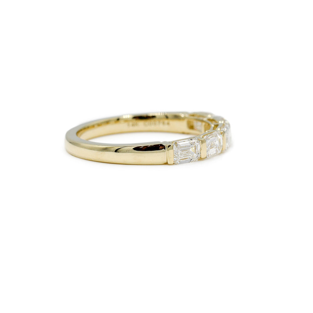14ky 1.04ctw Emerald Cut East-West Lab Diamond Bar Band