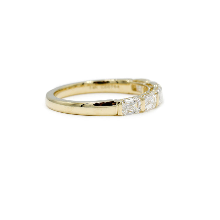 14ky 1.04ctw Emerald Cut East-West Lab Diamond Bar Band