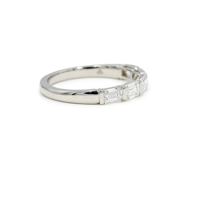 Platinum 1.04ctw Emerald Cut East-West 5-Stone Lab Diamond Bar Band