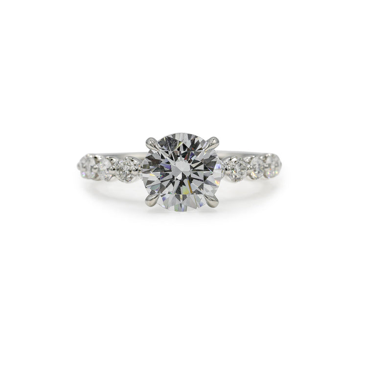 Platinum .58ctw Lab Diamond Single Prong-Set Solitaire Ring