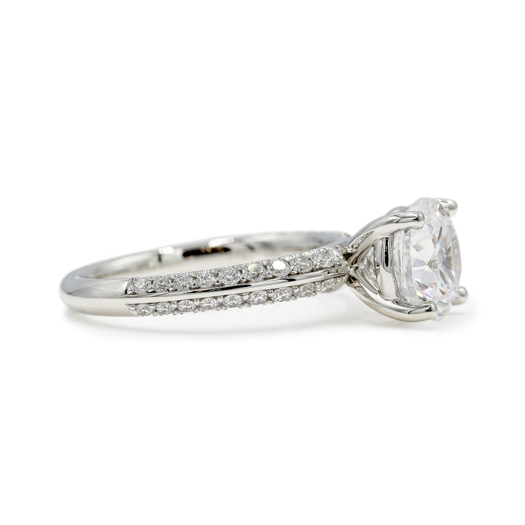 Platinum .43ctw Lab Diamond Knife Edge Double Prong Solitaire Ring