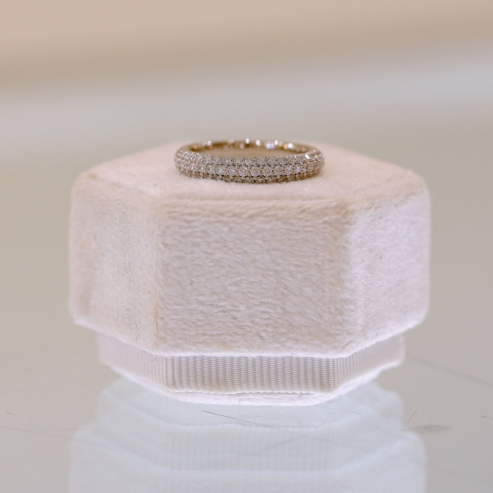 Platinum .56ctw 3-Row Rounded Lab Diamond Band