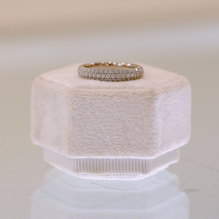 Platinum .56ctw 3-Row Rounded Lab Diamond Band