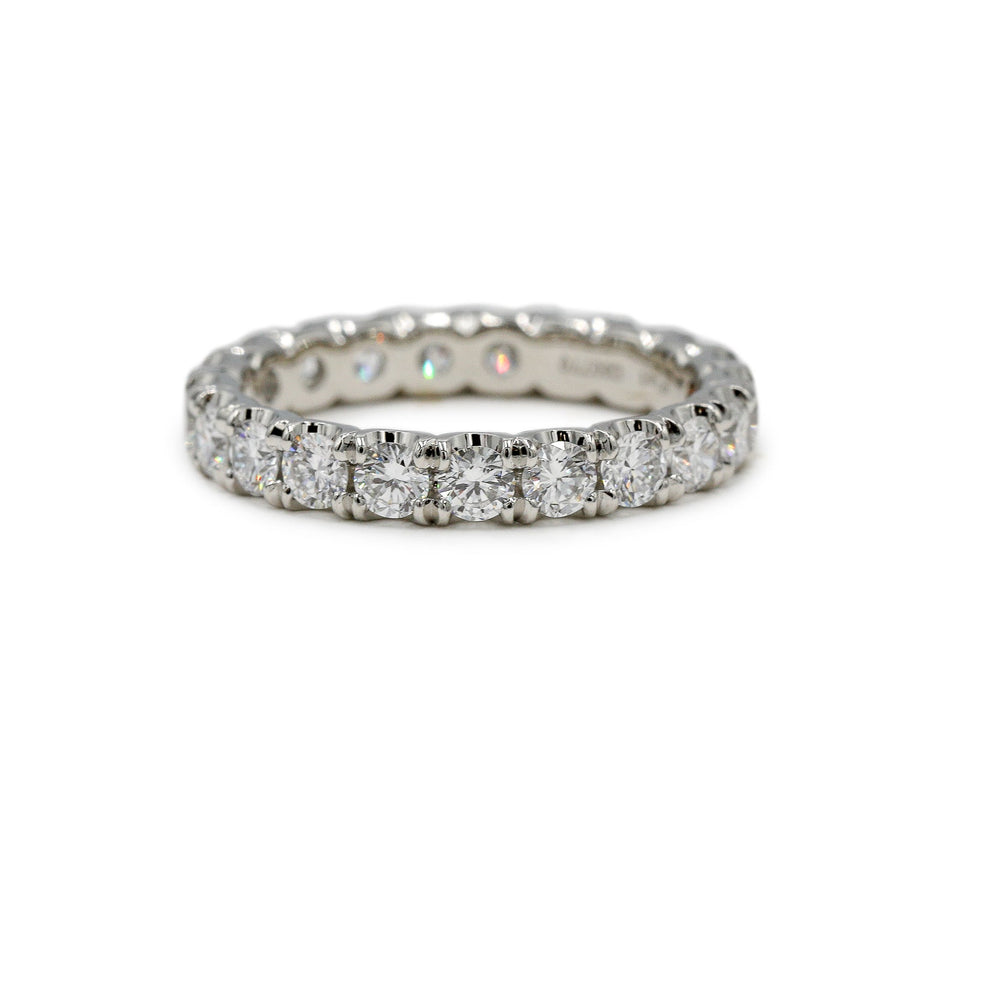 Platinum 1.63ctw Round Lab Diamond Eternity Prong-Set Band