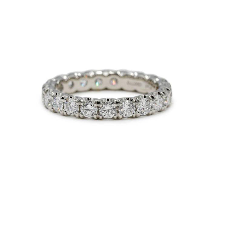 Platinum 1.63ctw Round Lab Diamond Eternity Prong-Set Band