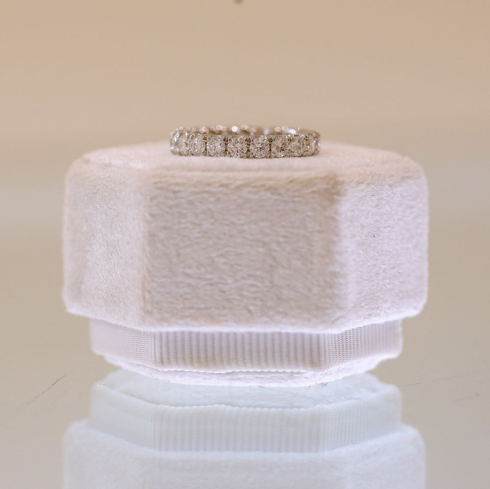 Platinum 1.63ctw Round Lab Diamond Eternity Prong-Set Band