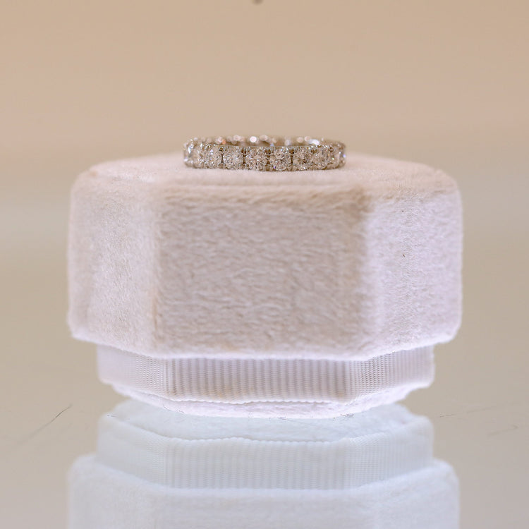 Platinum 1.63ctw Round Lab Diamond Eternity Prong-Set Band