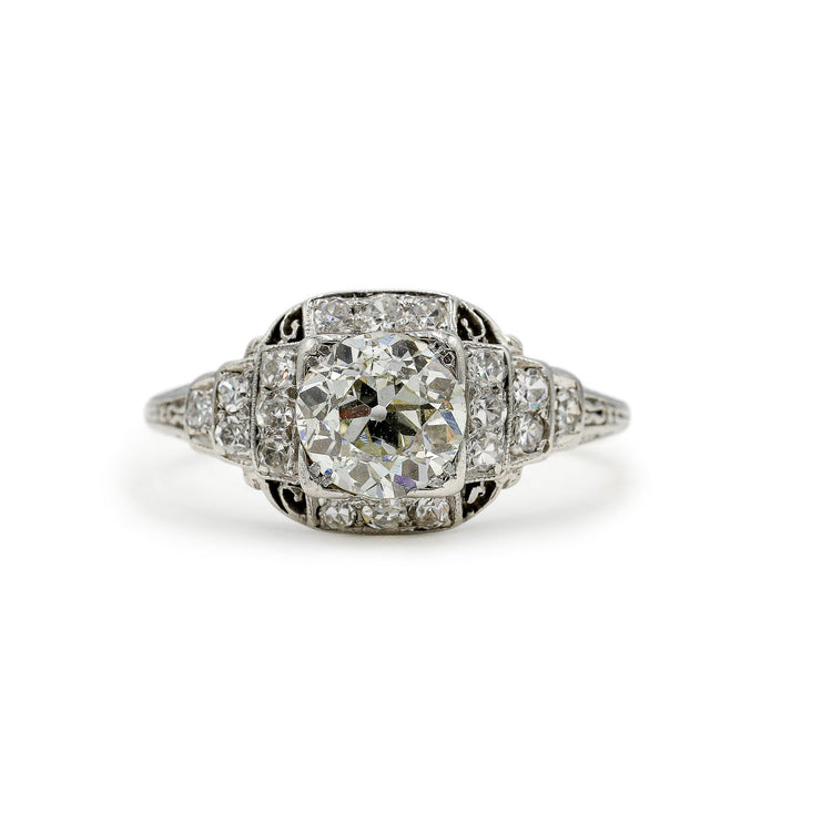 Platinum 1.03ct Natural One-Of-A-Kind Vintage .25ctw Diamond Ring
