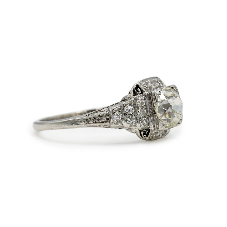 Platinum 1.03ct Natural One-Of-A-Kind Vintage .25ctw Diamond Ring