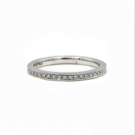 14kw .06ctw Bead Set Milgrain Vintage Inspired Lab Diamond Band