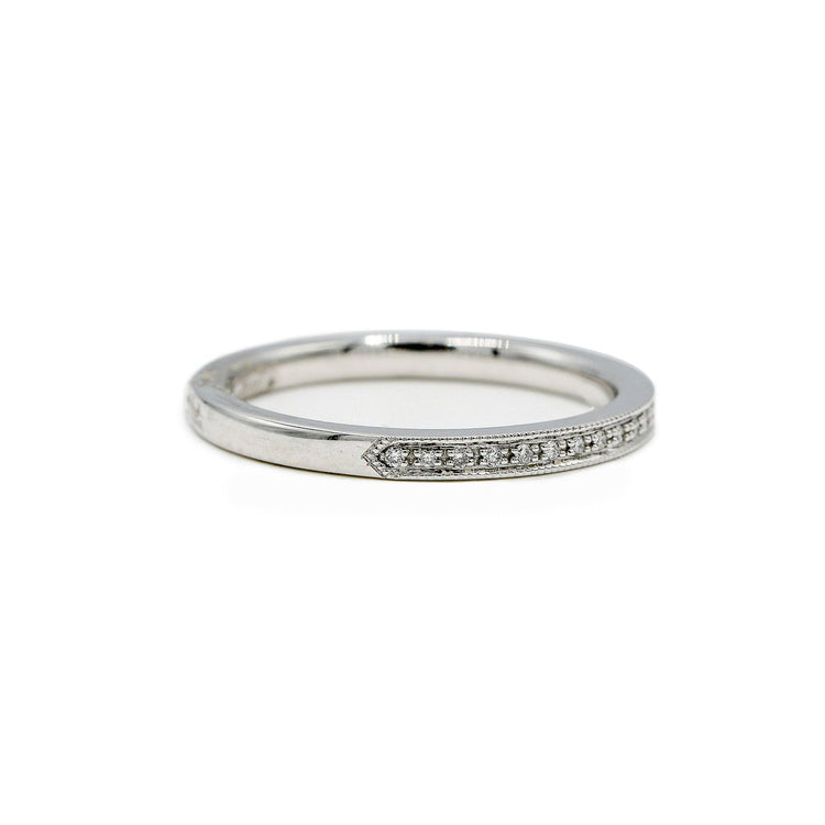 14kw .06ctw Bead Set Milgrain Vintage Inspired Lab Diamond Band