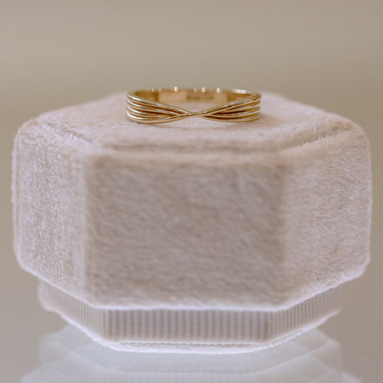 14ky 3.5mm Ribbed Pinch Band