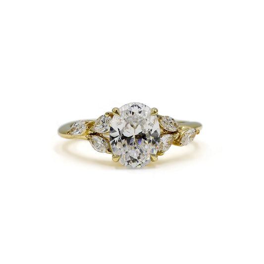 14ky .37ctw Oval & Marquise Diamond Ring