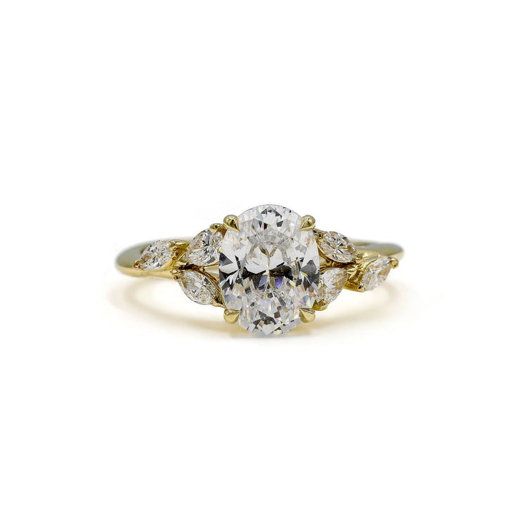 14ky .37ctw Oval & Marquise Diamond Ring