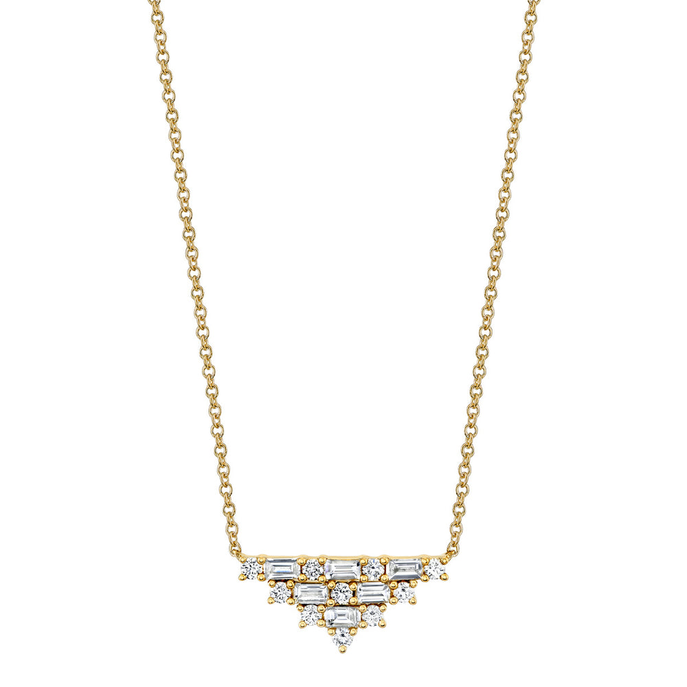 14ky .56ctw Diamond Pyramid Necklace