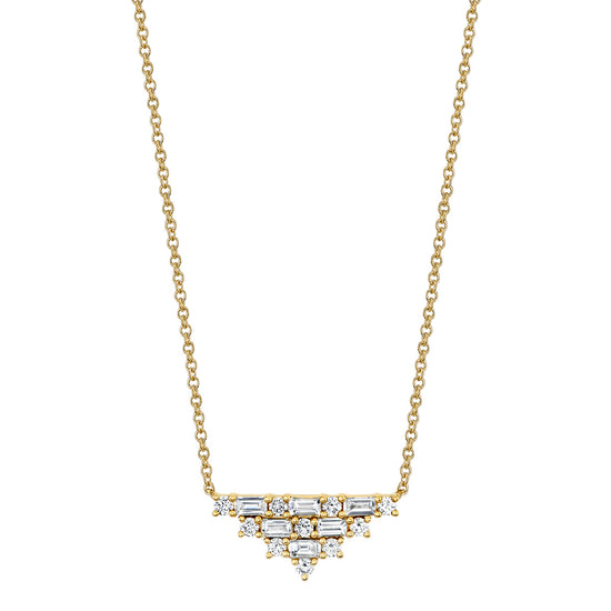 14ky .56ctw Diamond Pyramid Necklace