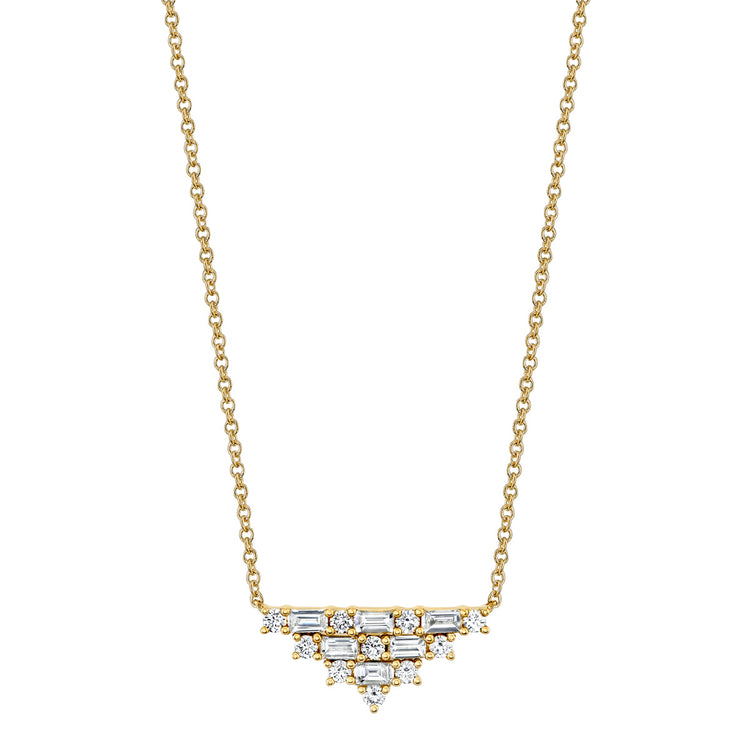 14ky .56ctw Diamond Pyramid Necklace