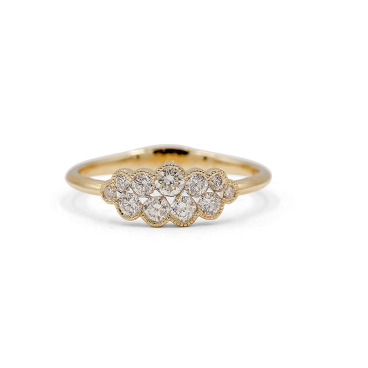 14ky .43ctw Bezel Cloud Ring with Milgrain