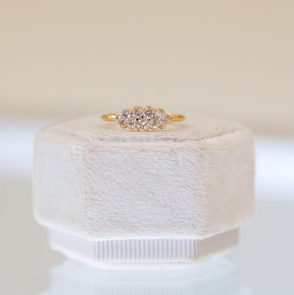 14ky .43ctw Bezel Cloud Ring with Milgrain