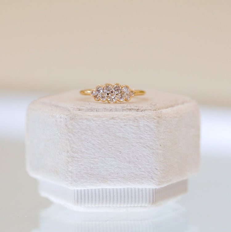 14ky .43ctw Bezel Cloud Ring with Milgrain