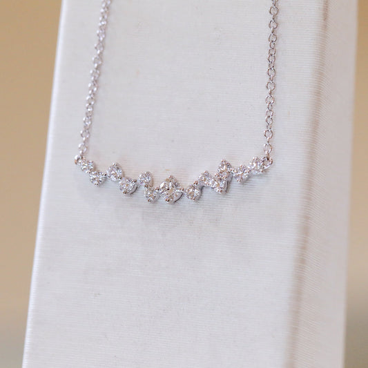 14kw .53ctw Scatter Curved Bar Necklace