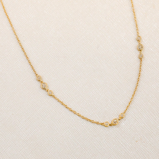 18ky .40ctw Milgrain Bezel Trio By-The-Yard Diamond Necklace