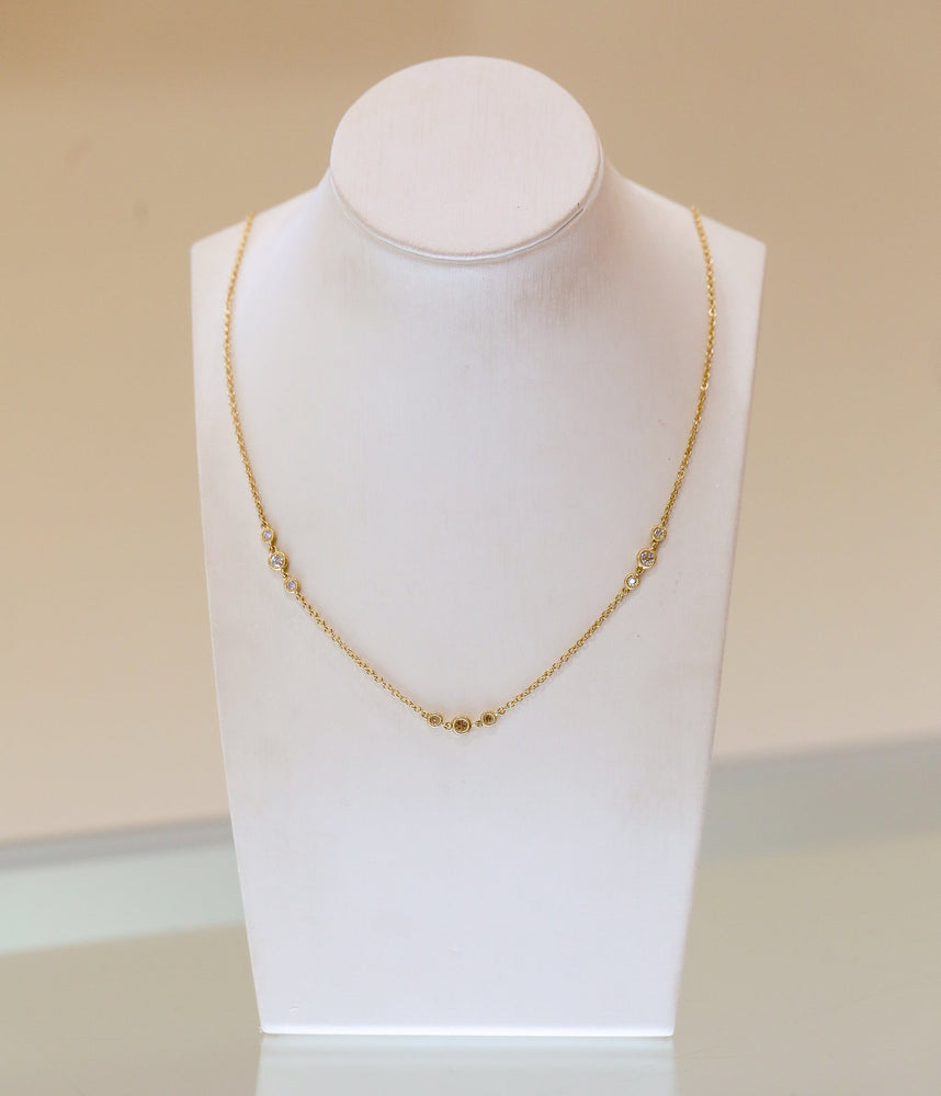 18ky .40ctw Milgrain Bezel Trio By-The-Yard Diamond Necklace