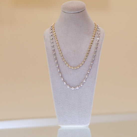 14ky 2.21ctw Bezel Link Diamond Necklace