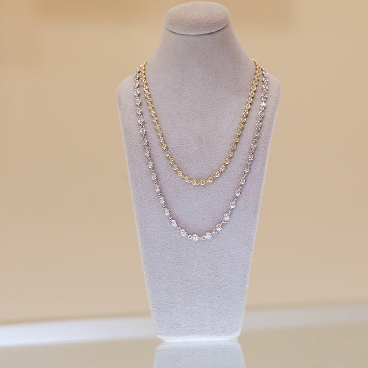 14ky 2.21ctw Bezel Link Diamond Necklace