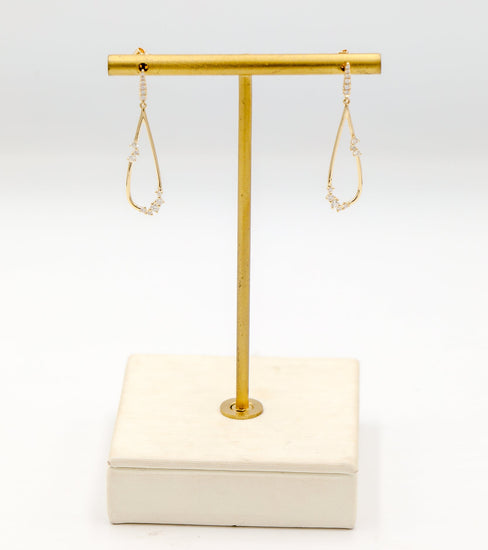 14ky .31ctw 2-Section Dangle Drop Earrings